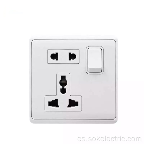 Enchufe de 2 clavijas con interruptor de polo único + tomacorriente universal de 10 A